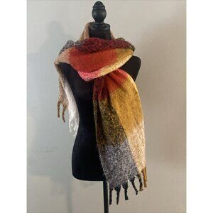 Scarf Lucky Brand Unisex Patchwork Multicolored Rectangle Soft Warm Stylish